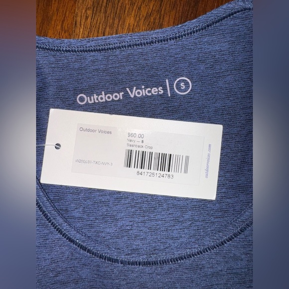 NWT Outdoor Voices Navy Slashback Crop Size Small - Picture 7 of 7